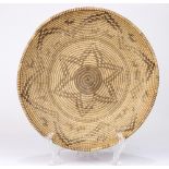 A Native American Western Apache monochrome basketry tray