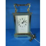 A Mappin & Webb 5 glass carriage clock