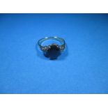 A 9ct gold 3 stone dress ring, approx. size M ½