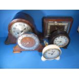 5 vintage mantle clocks