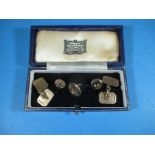 A 9ct gold cufflink and stud set, approx. weight 11.5g