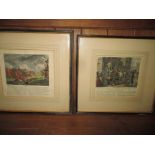 2 French prints of scenes relating to American war of independence