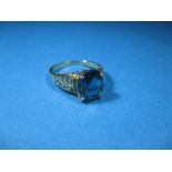 A 9ct yellow gold dress ring set with a Mystic Topaz, approx. size P