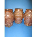 3 saltglazed stoneware pub jars