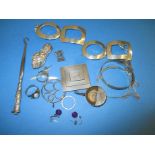 A quantity of silver and white metal jewellery items, approx. weight 330g