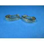 A pair of 18ct yellow gold diamond hoop earrings, approx. weight 4g