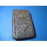 A late 19th century Russian silver filigree case, fully marked to top rim MA.C.III 1883