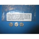 3 Roman imperial silver Denarii coins