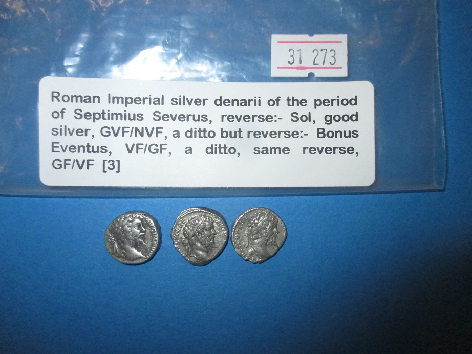 3 Roman imperial silver Denarii coins