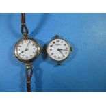 Two 9ct gold cased watches