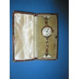 A vintage ladies 9ct gold wristwatch in original box