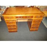 A 3 part pedestal desk