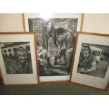2 Artist proofs and a limited edition print featuring travellers, signed Boyle?