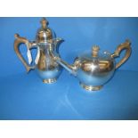 A sterling silver teapot and water jug, date marked 1938/39, approx weight 1200g