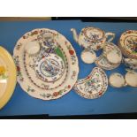 A Booths Pompadour 6 place tea set and 2 large meat platters