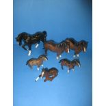 A quantity of vintage Beswick horse models