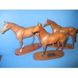 Three large Beswick connoisseur race horse models to include Red Rum