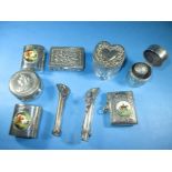 A parcel of silver items to include 2 posy holders