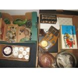 A quantity of mixed collectables to include wade and chemist scales