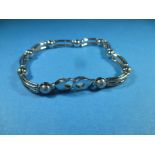 A 9ct white gold bracelet, approx weight 8.9g