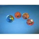 4 langham Glass paperweights