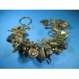 A 9ct gold charm bracelet, approx weight 100g