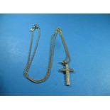 A 9ct gold cross and chain, approx weight 5.1g