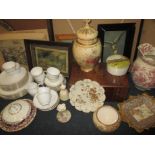 A quantity of mixed items to include Worcester blush ivory ceramics