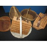 6 vintage wicker baskets and hampers