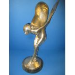 A large cast metal figure of the Spirit of Ecstasy, approx. height 53cm