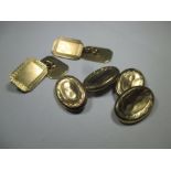 2 Pairs of 9ct gold cufflinks, approx weight 8.1g