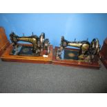 A late 19th century Wiseman Titan sewing machine and another example by Jones