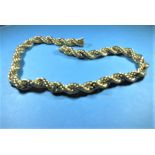 An American 18ct gold entwined rope necklace, approx weight 89g