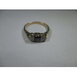 A vintage 9ct gold dress ring, approx ring size T