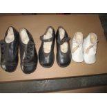 3 pairs of 19th Century children's shoes