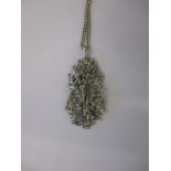 A 9ct white gold necklace pendant set with aquamarine, approx weight 7g