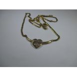 An 18ct gold necklace with diamond set pendant, approx weight 10.9g