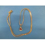 A 9ct gold necklace chain and a pendant set with diamonds marked 585