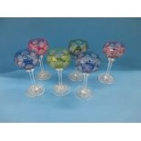 A set of six vintage Belgian lead crystal wine glasses. Register and bid at https://clareauction.
