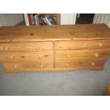 A waxed pine low height 6 drawer chest