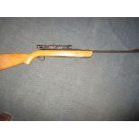 A vintage BSA Sporter .22 air rifle with scope