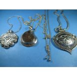 4 designer silver necklaces