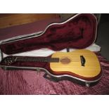 A Taylor acoustic guitar in hard case