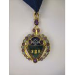 A 9ct gold Mayors consort medal, set with enamel and gemstones, approx weight 18