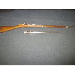 Fusil Gras mle 1874 single shot bolt action rifle with bayonet by D Armes being