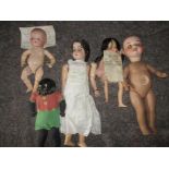 5 antique and later dolls. Register and bid at https://clareauction.com/absentee
