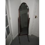 A mahogany cheval mirror