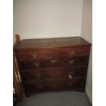 A Georgian chest of 2 short over 3 long drawers, C1800