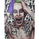 A hand signed autographed picture of the Joker Suicide Squad, signed by Jared Le