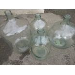 4 large glass chemists shop jars